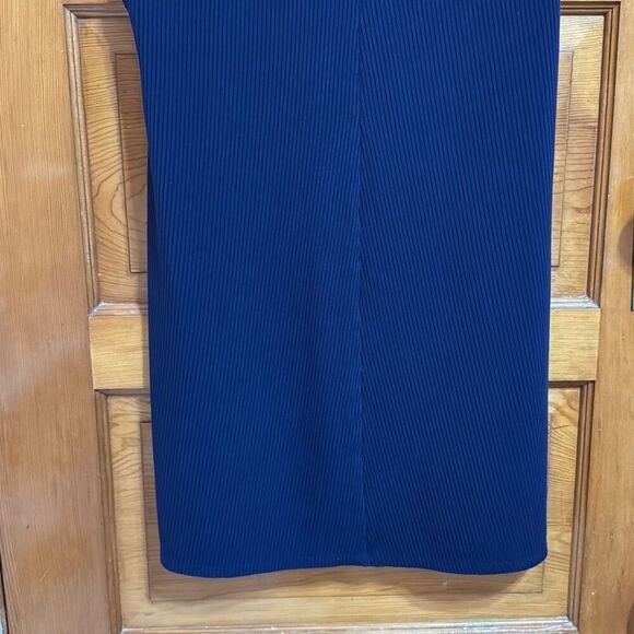 Reformation Sleeveless Navy Ribbed Knit Mod Dress Women’s Large - Picture 7 of 7